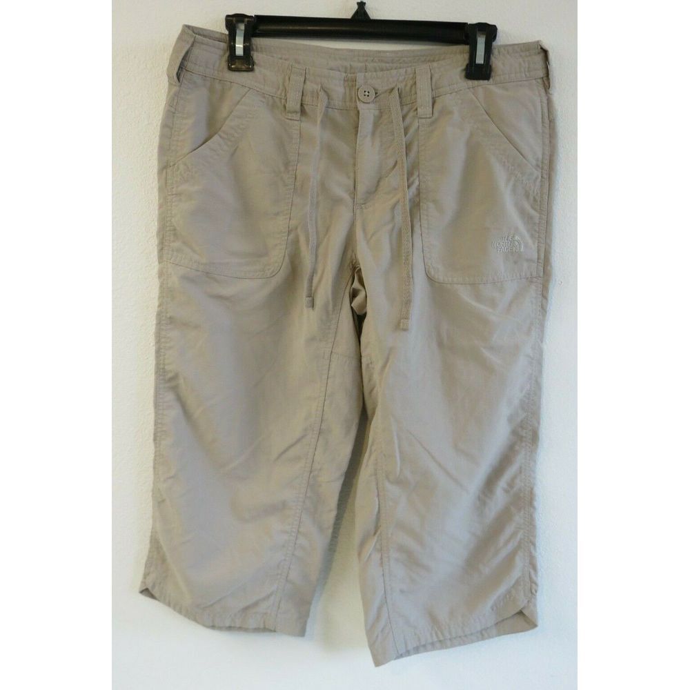 Womens THE NORTH FACE Size‎ 8 Packable Hiking Pants Beige Lightweight Capris